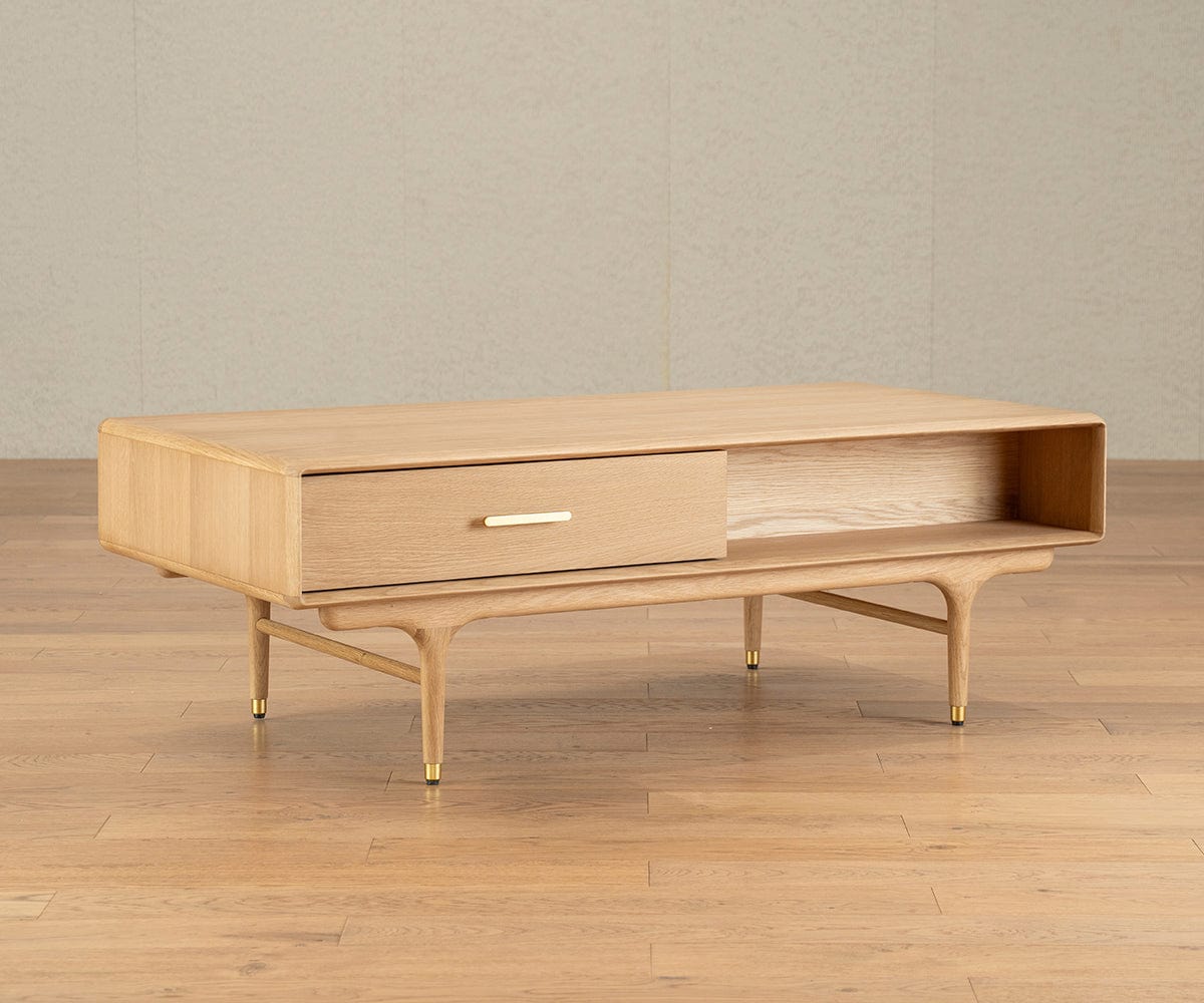 Table basse de rangement Hendrick II - Chêne blanc