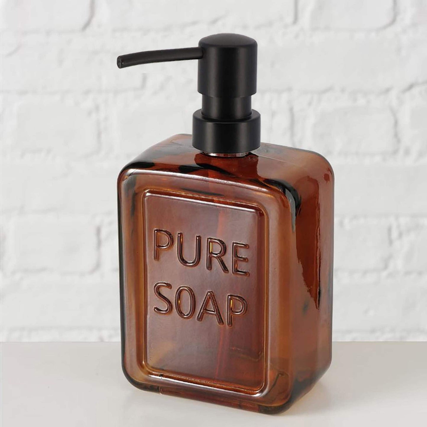 vintage Glass Soap Dispenser PURE SOAP 18 FL OZ - 18 Fl Oz