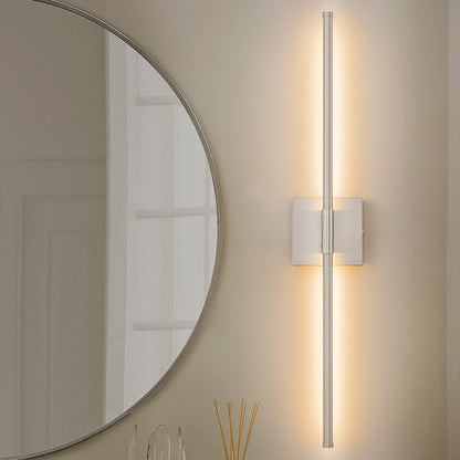 1-Light Black/ Gold/ Nickel Modern Long Linear Strip Wall Sconce Dimmable LED Bathroom Vanity Light