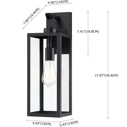 Lanterne murale d'extérieur moderne noire mate à 1 lumière