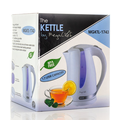 1.7L Rapid Boil Cordless Serving Electric Tea Kettle in White