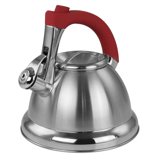 1.8 quart Stainless Steel Ergonomic Handle Wide Base Whistling Tea Kettle