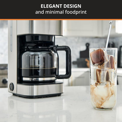 10-Cup Drip Coffee Maker, Digital Display, Stainless Steel Finish, Programmable Timer, Auto Shutoff