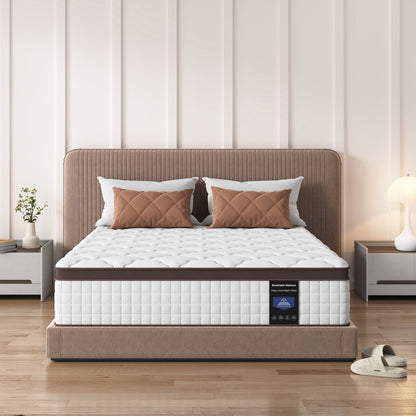 10 Hybrid Memory Foam Mattress - Medium Firm Support with Reinforced Coils for Pressure Relief, CertiPUR-US Certified
