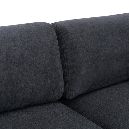 Canapé sectionnel en polyester 102,4 en forme de L avec repose-pieds réversible, coussins épais et pieds en plastique