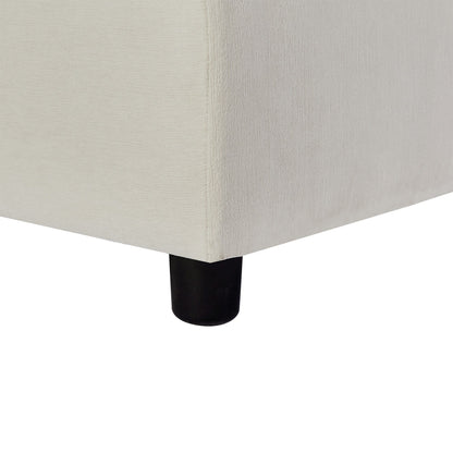 Canapé sectionnel en polyester 102,4 en forme de L avec repose-pieds réversible, coussins épais et pieds en plastique