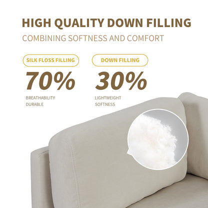 Canapé sectionnel en polyester 102,4 en forme de L avec repose-pieds réversible, coussins épais et pieds en plastique