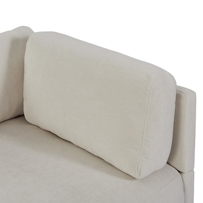Canapé sectionnel en polyester 102,4 en forme de L avec repose-pieds réversible, coussins épais et pieds en plastique
