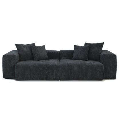 Canapé causeuse modulaire en velours côtelé de 102 po, grand format, style nuage