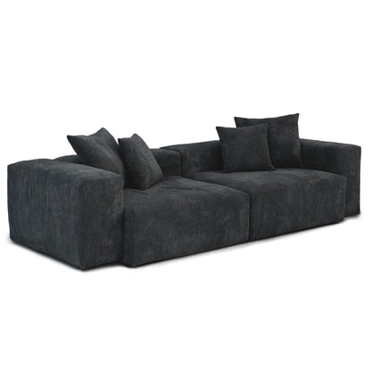 Canapé causeuse modulaire en velours côtelé de 102 po, grand format, style nuage