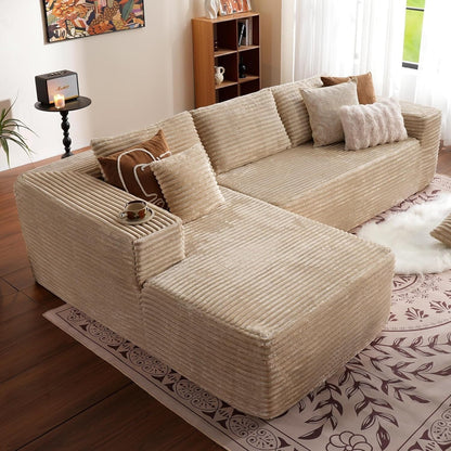 Canapé sectionnel Cloud en forme de L 104 - Canapé modulaire à assise profonde pour salon et chambre, sans assemblage