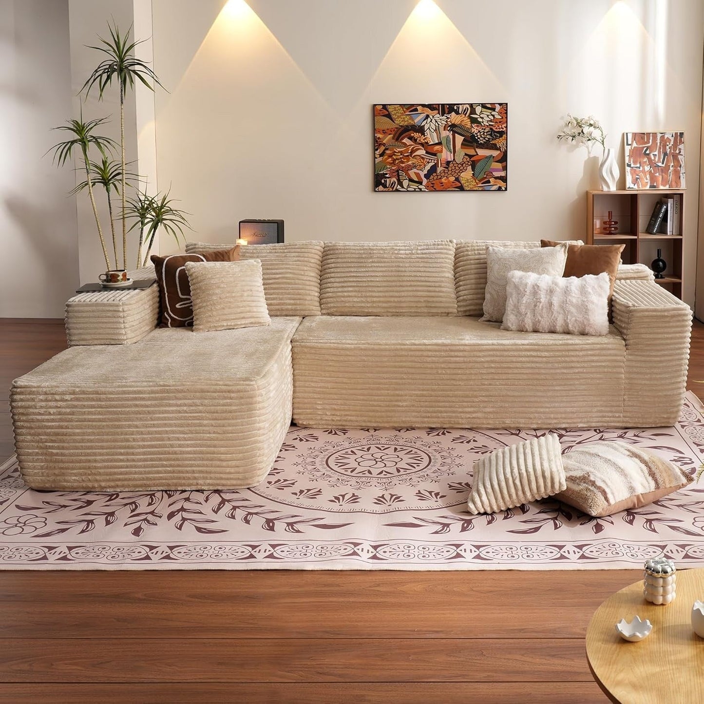 Canapé sectionnel Cloud en forme de L 104 - Canapé modulaire à assise profonde pour salon et chambre, sans assemblage
