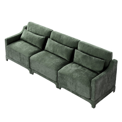 Canapé 4 places en chenille 105,9 avec base ergonomique en bois et éponge haute résilience pour le salon