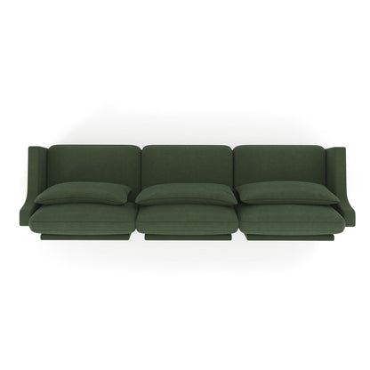 Canapé 4 places en chenille 105,9 avec base ergonomique en bois et éponge haute résilience pour le salon