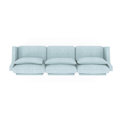 Canapé 4 places en chenille 105,9 avec base ergonomique en bois et éponge haute résilience pour le salon