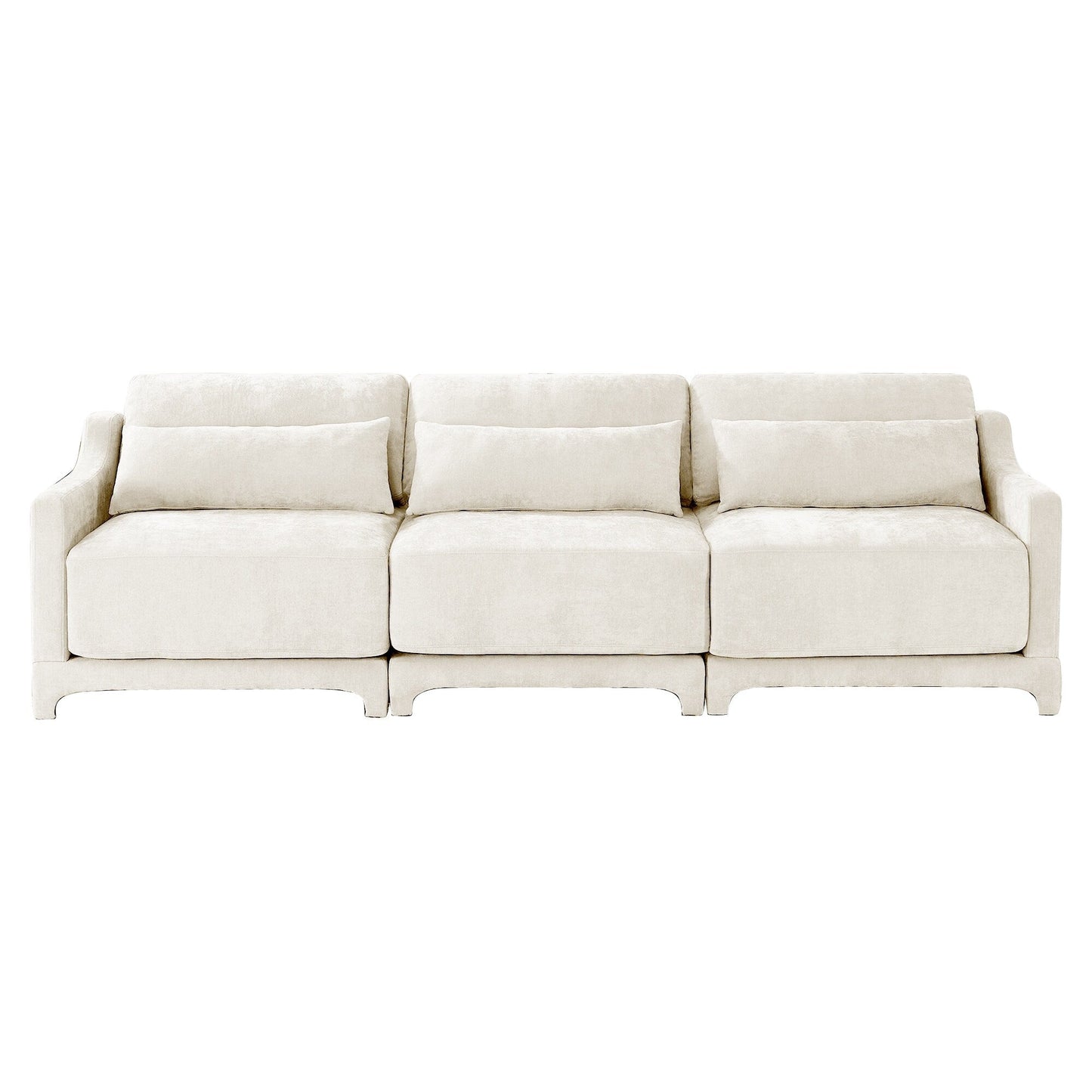 Canapé 4 places en chenille 105,9 avec base ergonomique en bois et éponge haute résilience pour le salon