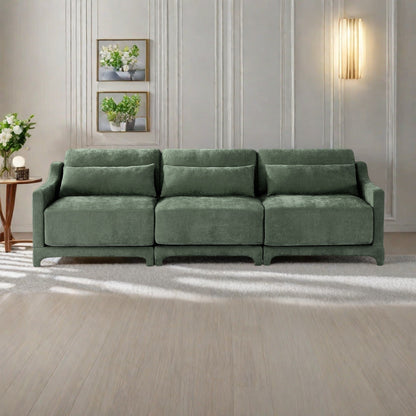 Canapé 4 places en chenille 105,9 avec base ergonomique en bois et éponge haute résilience pour le salon