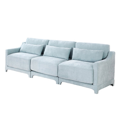 Canapé 4 places en chenille 105,9 avec base ergonomique en bois et éponge haute résilience pour le salon