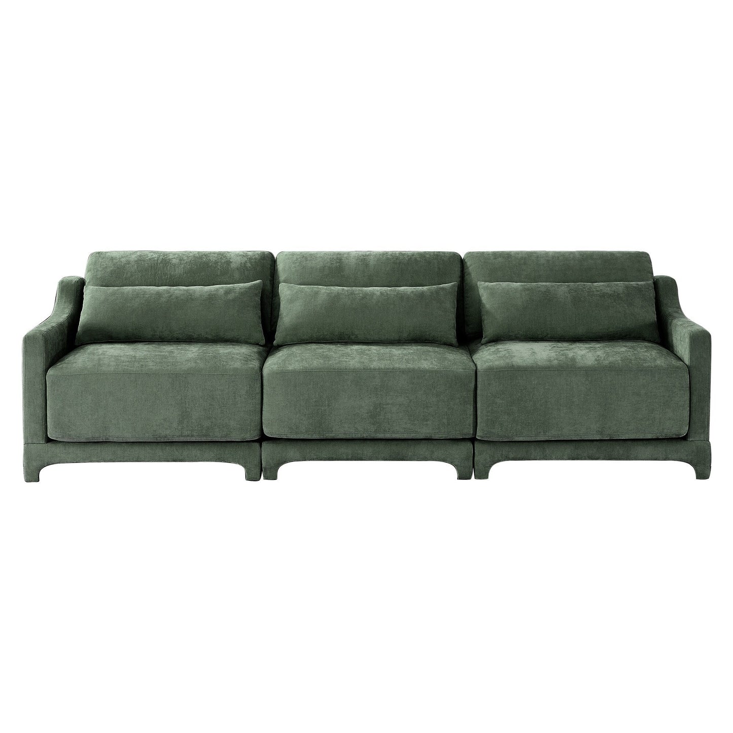 Canapé 4 places en chenille 105,9 avec base ergonomique en bois et éponge haute résilience pour le salon