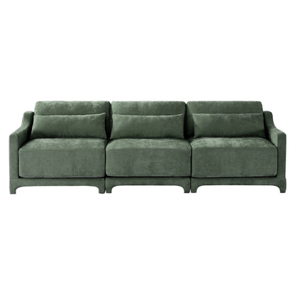 Canapé 4 places en chenille 105,9 avec base ergonomique en bois et éponge haute résilience pour le salon