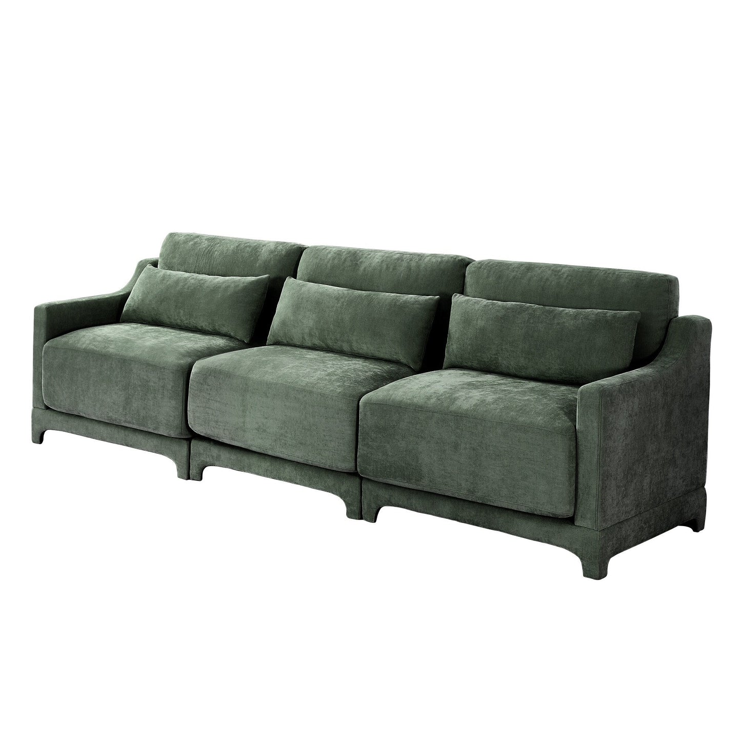 Canapé 4 places en chenille 105,9 avec base ergonomique en bois et éponge haute résilience pour le salon