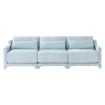 Canapé 4 places en chenille 105,9 avec base ergonomique en bois et éponge haute résilience pour le salon