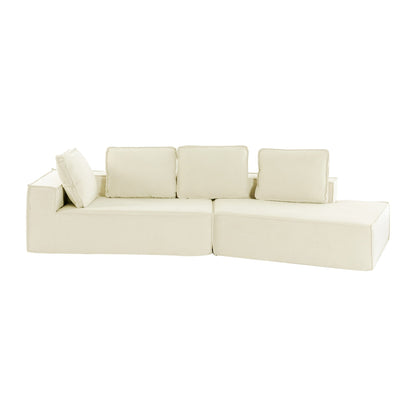 Canapé-lit d'intérieur moderne et élégant, 125 cm, aux lignes épurées, pour le salon, beige