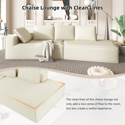 Canapé-lit d'intérieur moderne et élégant, 125 cm, aux lignes épurées, pour le salon, beige
