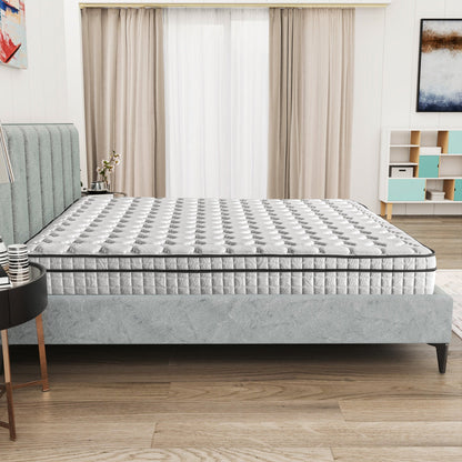 Assembled in USA - 12 Diamond Hybrid Mattress Pocket Coil and Cool Gel Memory Foam