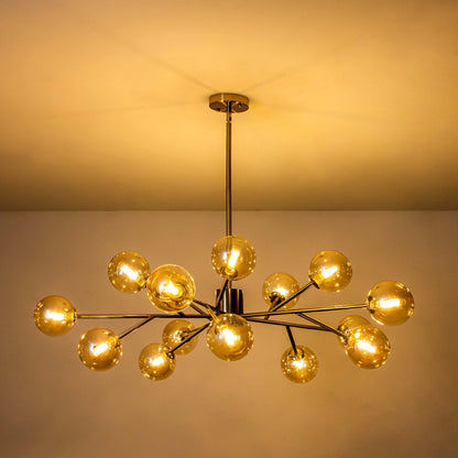 Modern Large Bubble Sputnik Chandelier in Black or Gold for Dining Room