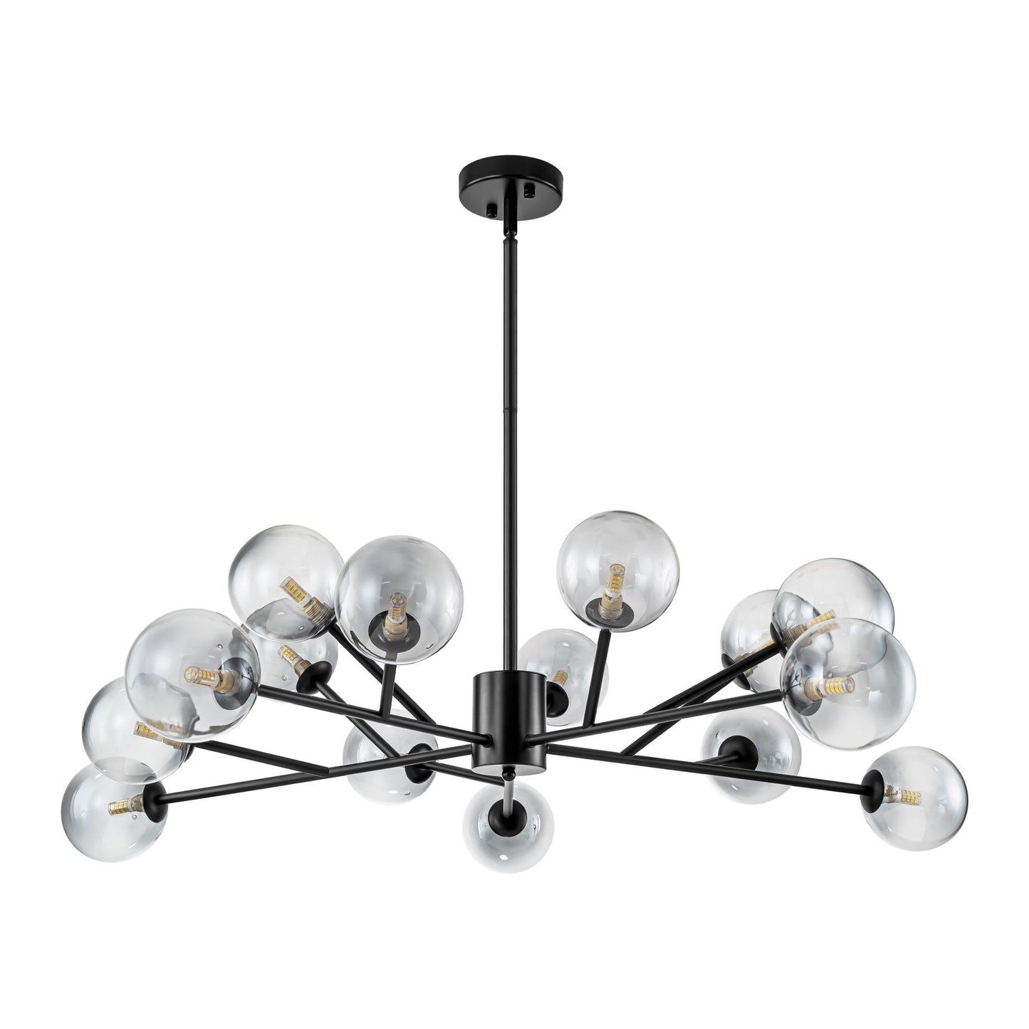 Modern Large Bubble Sputnik Chandelier in Black or Gold for Dining Room
