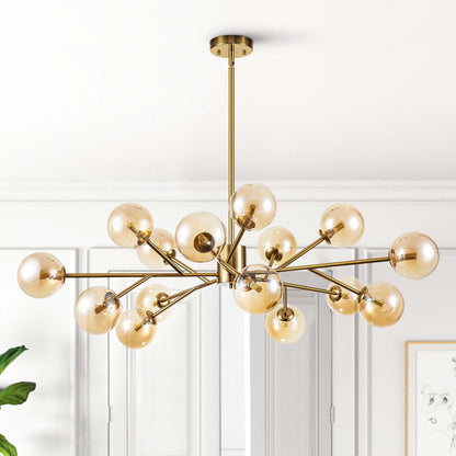 Modern Large Bubble Sputnik Chandelier in Black or Gold for Dining Room