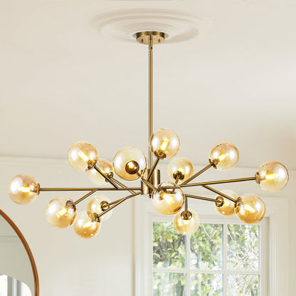 Modern Large Bubble Sputnik Chandelier in Black or Gold for Dining Room