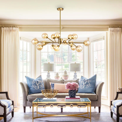 Modern Large Bubble Sputnik Chandelier in Black or Gold for Dining Room