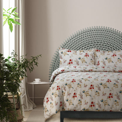 170-GSM Cozy Cotton Flannel Printed Oversized Duvet Cover Set