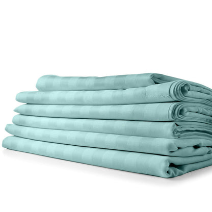 1800 Count Bamboo Feel Dobby Stripe Sheet Set Deep Pockets 4 Piece Set
