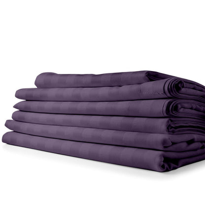 1800 Count Bamboo Feel Dobby Stripe Sheet Set Deep Pockets 4 Piece Set
