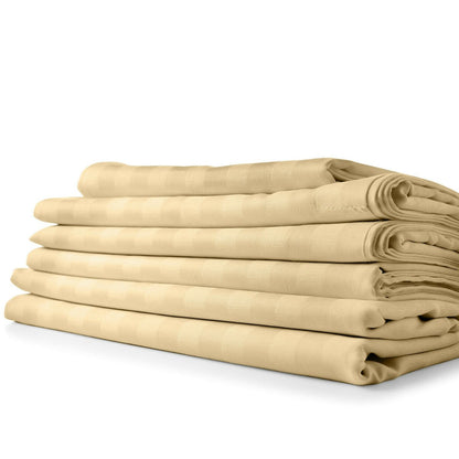1800 Count Bamboo Feel Dobby Stripe Sheet Set Deep Pockets 4 Piece Set
