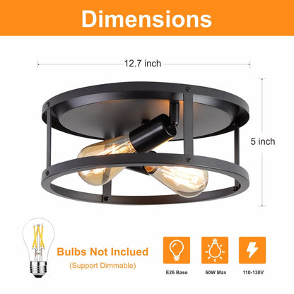 2 Light Farmhouse Flush Mount Ceiling Light-2 Pack