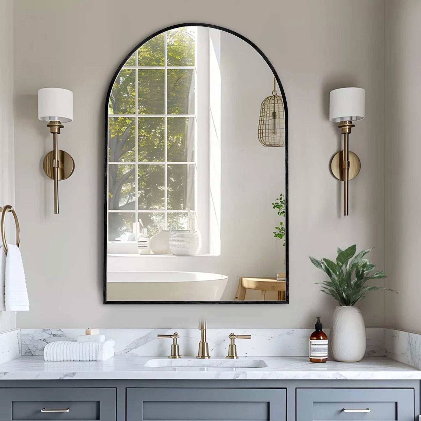 Bathroom Arch Aluminum Wall Mirror Vanity Mirrors