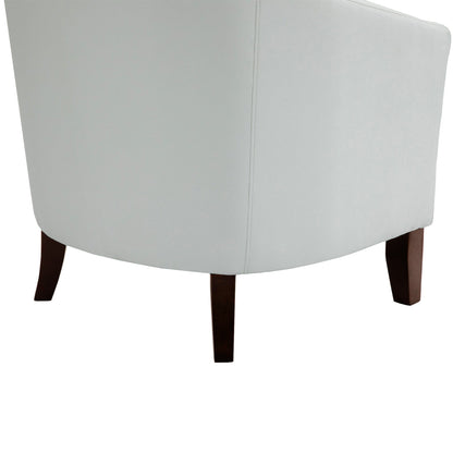 2 Set 29 W Vegan Leather Barrel Accent Chairs with Nailheads Trim