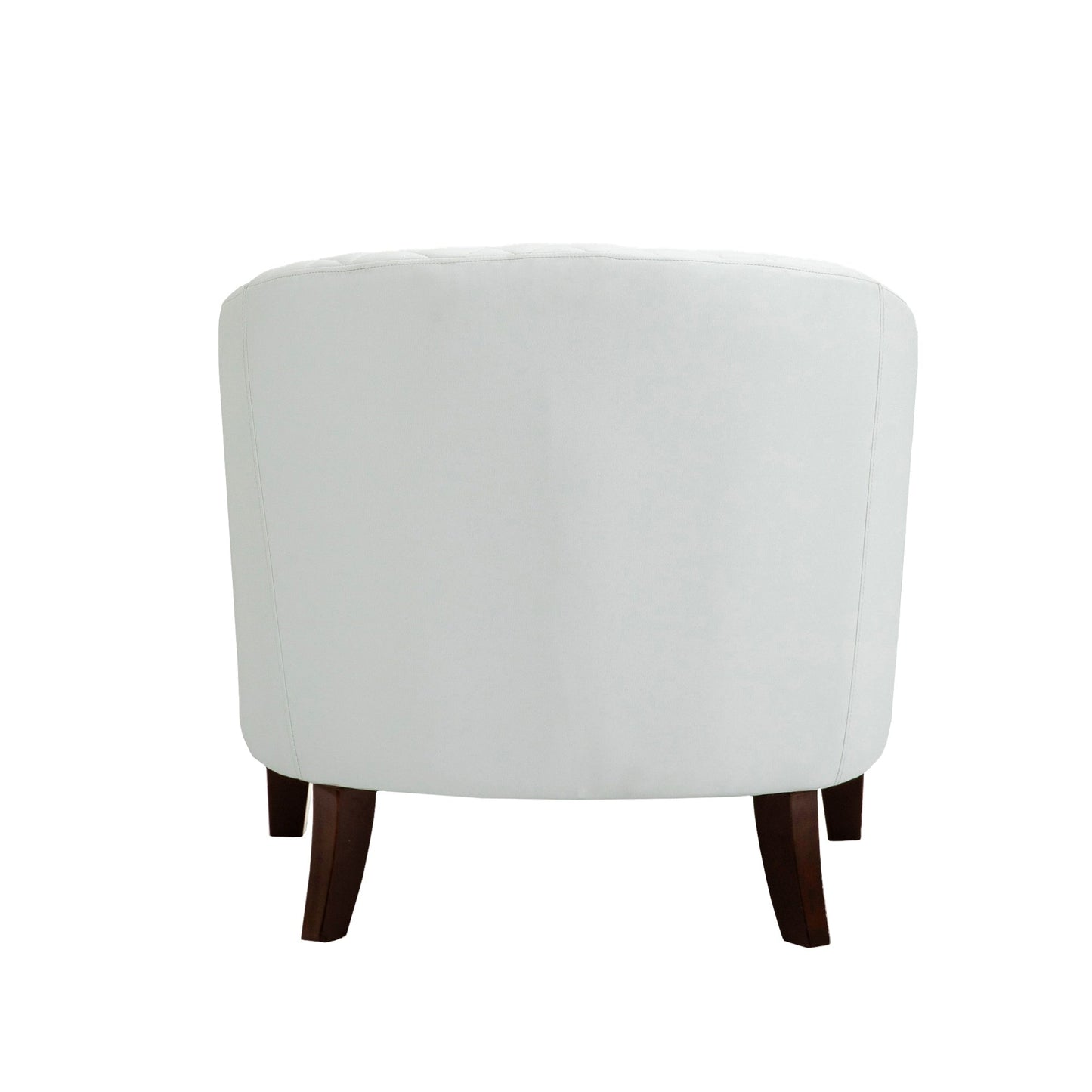 2 Set 29 W Vegan Leather Barrel Accent Chairs with Nailheads Trim
