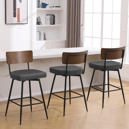 Faux Leather Upholstered Swivel Counter/Bar Stools Set of 2/3/4