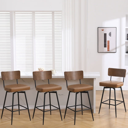 Faux Leather Upholstered Swivel Counter/Bar Stools Set of 2/3/4