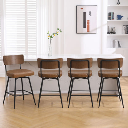 Faux Leather Upholstered Swivel Counter/Bar Stools Set of 2/3/4