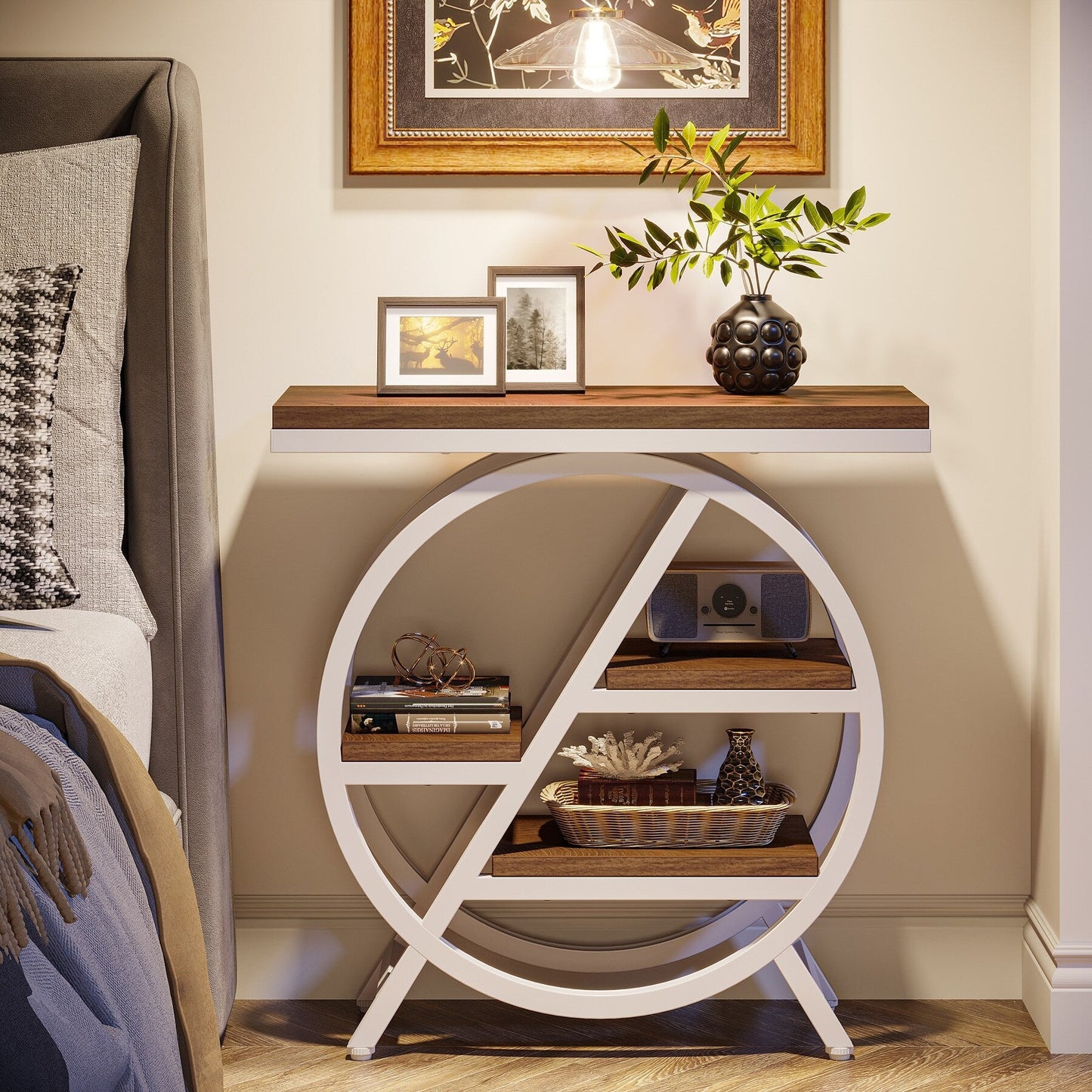 3-Tier End Table Side Table with Storage for Living Room
