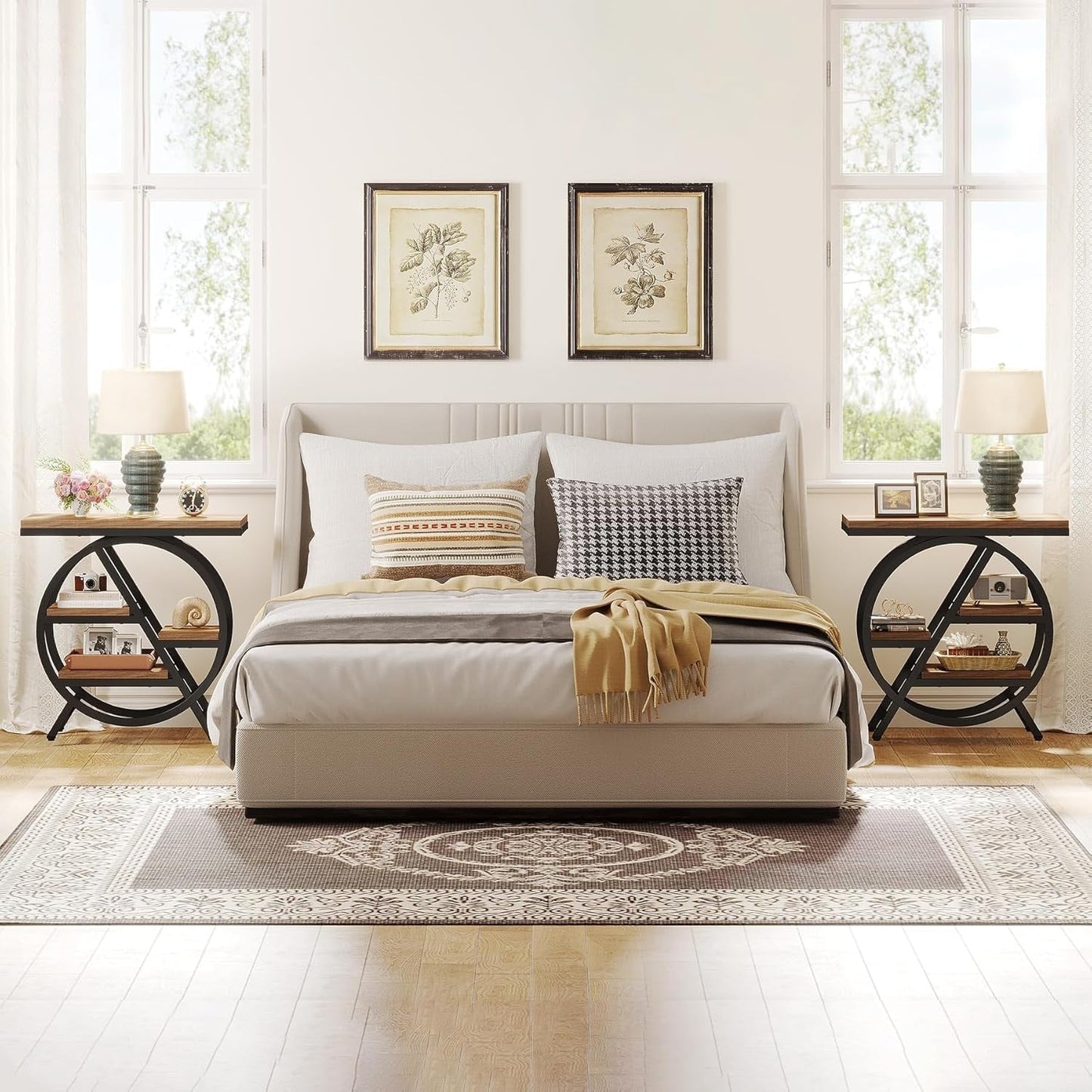 3-Tier End Table Side Table with Storage for Living Room