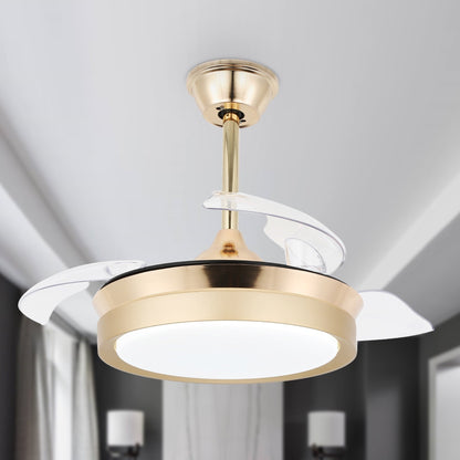 Bella Depot 36 Modern Retractable Ceiling Fan with Led Light, 6-Speed Reversible Blades with Remote