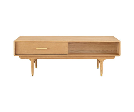 Table basse de rangement Hendrick II - Chêne blanc