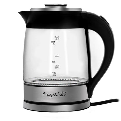 1.8 Quart Glass and Stainless Steel Electric Tea Kettle and Infuser